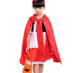 Disfraz de Caperucita Roja para niñas, vestido con capa roja, disfraz de Halloween, vestido de princesa de material de algodón - Product Image 3