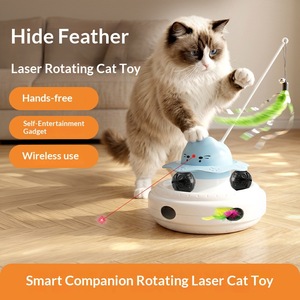 JiaBei Popular Smart Cat Toy Pet Self-Entertainment Gadget Wholesale Sensor Cat Turntable Electric Cat Teaser - Product Image 4