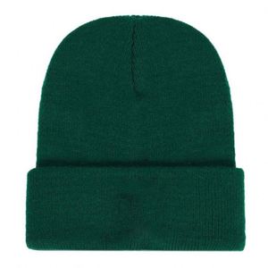 100% Acrylic Solid Color Plain Knitted Beanie Hat with Custom Logo Embroidery Wholesale From Manufacturers - Product Image 2
