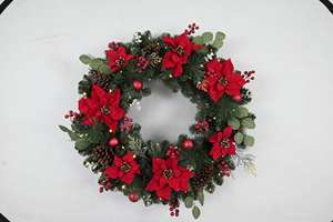 Ventes chaudes Guirlande de Noël artificielle personnalisée pour la décoration de la maison Fleurs artificielles Guirlande en PVC artificielle - Product Image 3