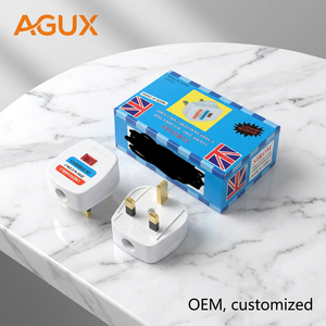 Adattatore Elettrico Universale AGUX 1363BS per Viaggi nel Regno Unito, Presa di Terra 250V 13A IP22 per Commercio Estero UK - Product Image 1
