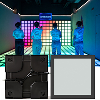 Panel Lantai LED RGB Interaktif Aktif 30x30cm Ubin Lampu untuk Ruang Permainan Arcade, Tempat Hiburan Dalam Ruangan
