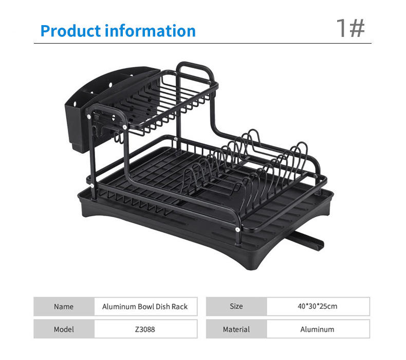 Double Layer Thicken Dishes Drying Rack Sustainable Durable - Main Image