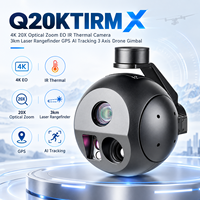 Caméra thermique EO IR Q20KTIRM X 4K avec zoom optique 20x, télémètre laser 3 km, GPS, suivi IA, cardan de drone 3 axes