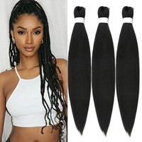 Perruque Afro Bouclée Grande Tresses Africaines Volumineuses, Tissage Double à la Machine EZ, Cheveux Tressés de 26 Pouces, Tresses au Crochet, Design Tendance
