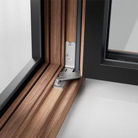 Fenêtres à battants Huasin à cadre fin en aluminium et bois, ouverture vers l'intérieur, fermeture silencieuse, texture douce, pour appartements haut de gamme