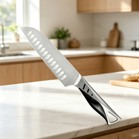 Japans Professioneel Santoku-Mes Met Roestvrijstalen Blad Gesmede Handgreep Keukenmessenset Met Abs Gecoat Handvat