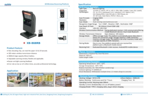 XB-868RB syble New Arrival siêu thị không dây giá Checker 2D rảnh tay mã QR Máy tính để bàn máy quét mã vạch - Product Image 5