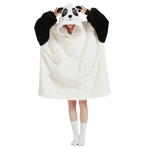 Couverture à capuche géante en polaire douce pour enfants et adultes, personnalisée avec des motifs d'animaux <span class=keywords><strong>panda</strong></span> girafe, écologique, 100% polaire, à porter - Product Image 6