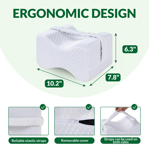 Coussin de jambe en mousse à mémoire de forme avec contour, coussin de genou en tissu pour le sommeil et le repos, avec massage magnétique pour soulager la douleur sciatique, pour utilisation au lit - Product Image 2