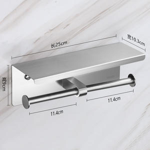 Yoto מדף מוטות מתכת טואלט מחזיק & מדף אחסון לרקמות אמבטיה שחורה רקמת חדר אמבטיה נייר קוסמטיקה - Product Image 1