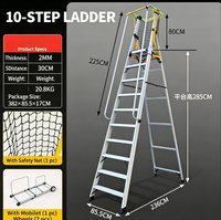 Plateforme élévatrice pliante en aluminium 8 tailles 170-380 cm avec cage de sécurité et garde-corps 34-54 kg pour étagère