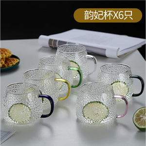 Vaso de Vidrio Martillado de Borosilicato de Gran Capacidad con Asa para Uso Doméstico - Product Image 5