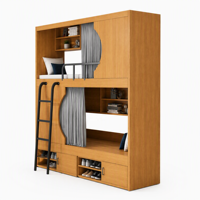 Ensemble de mobilier pour hôtel et appartement, Lit superposé d'hôtel, Lit de capsule spatiale double, Lit d'hôtel, Mobilier pour dortoir et appartement LOFT, Usine de mobilier