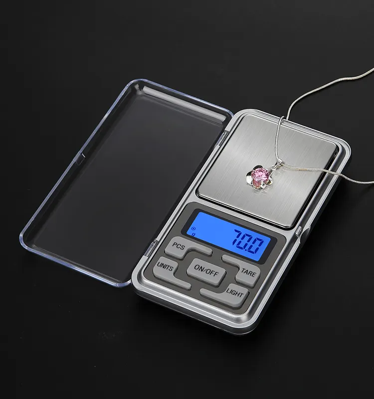 Mini balança de joias portátil, balança de ouro de precisão digital de pesagem de fábrica, 0.01g 0.1g