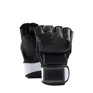 1 Pair Half-Finger Kick Boxing Gloves for Adults Professional Unisex Boxing Gloves with <b>Adjustable</b> <b>Strap</b> Durable PU Leather - Product Image 3