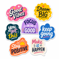 Autocollants en vinyle découpés sur mesure avec citation de motivation Yingao, autocollants imperméables à l'eau avec message positif pour ordinateur portable, bureau, décoration de bureau