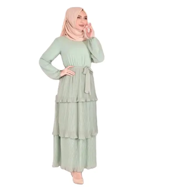 Vestidos de ropa de mujer de gasa turca multicolor para mujer Dubai Abaya Hijab musulmán conjunto caftán