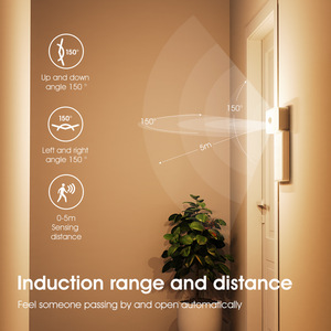 Luz nocturna inteligente con sensor de cuerpo humano, LED rectangular, blanco cálido, con enchufe tipo C, para el hogar, pasillo, dormitorio, armario - Product Image 2