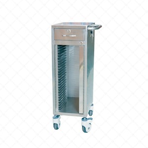 All Stainless Steel Medical Record Trolley YC-K13 With <b>Drawer</b> Noise-Free Caster Hospital Use - Product Image 5
