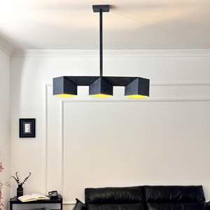 Minimalist Modern Rectangle Chandelier <b>Led</b> <b>Light</b> E27 Switch Control For Hotels And Guesthouses - Product Image 4