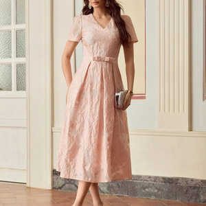 Abbigliamento <span class=keywords><strong>da</strong></span> <span class=keywords><strong>donna</strong></span> Boutique all'ingrosso per l'estate nuovo abito <span class=keywords><strong>da</strong></span> banchetto elegante con orlo lungo Jacquard - Product Image 4