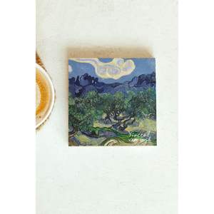 Vincent <b>Van</b> Gogh Series Single Stone Coaster 18cm Square Design for Business Cup <b>Mat</b> Gift or Promotion - Product Image 1