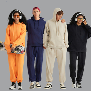 Sweat à capuche uni grande taille 380 GSM unisexe poids lourd Logo personnalisé automne - Product Image 6