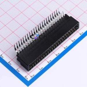 ER44BGFBK Gold Finger Connector Bent Lead Through Hole,P=2.54mm Connector EDGE SLOT 2.54mm 44P Right Angle Insert - Product Image 1