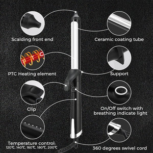 Rizador de pelo multibarras 9mm 25mm 32mm con calentamiento PTC, revestimiento cerámico y 5 ajustes de temperatura para cabello ondulado - Product Image 1