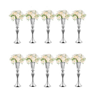 Supports à fleurs en acrylique, cristal, métal doré et argenté, vases de mariage, grands centres de table pour réceptions, décoration de table