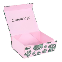 Boîte cadeau à fermeture magnétique avec impression couleur intégrale, motif de feuilles tropicales, boîte rigide pliable pour l'emballage de produits de luxe