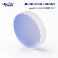 Combinateur de faisceau de précision 450 nm en silice fondue JGS1 D25mm 3T pour graveur laser industriel et affichage laser RVB