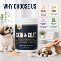 Complément alimentaire pour la peau et le pelage des chiens, poudre de lécithine 200g, à mélanger avec la nourriture, formule beauté quotidienne, pack économique en vrac