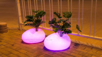 Pot de fleurs LED RGB en plastique, jardinière illuminée pour extérieur, décoration de jardin et de patio