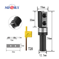 Miaorui Fraise à rainurer et à tailler 2-en-1 de 12,7 mm avec inserts en carbure interchangeables pour le travail du bois et la découpe CNC
