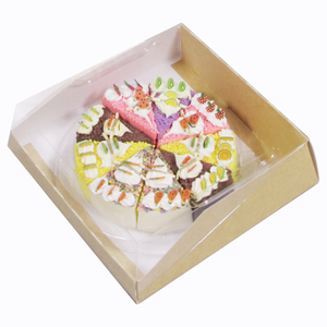 square Paper board cake box with PET lid packaging for birthday packaging boxes