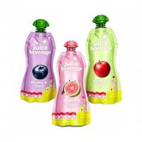 Pochette souple personnalisée YSH en plastique avec bec verseur et capuchon, finition brillante, pour jus et sodas liquides