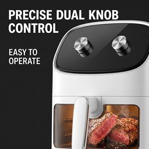 Friteuse à air grande capacité 6L avec fenêtre visible, double bouton, minuterie précise, contrôle de la température, sans huile, pour une cuisine saine - Product Image 4