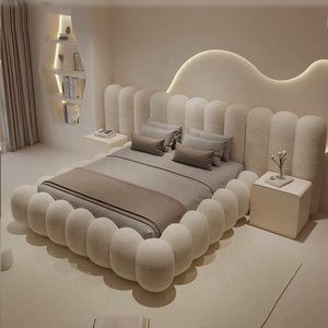 Móveis de Quarto Personalizados Camas Estofadas em Tecido Modernas Luxuosas Tamanho King Size Queen Size Estruturas de Cama de Madeira Dupla - Product Image 2