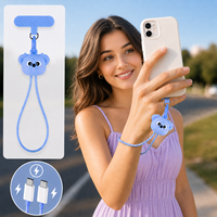 Correa de Muñeca para Teléfono Koala con Cable de Carga Rápida de 60W, Correa Anticaídas para Teléfono, Cable de Datos USB Portátil de 60W para Viajes y Actividades al Aire Libre