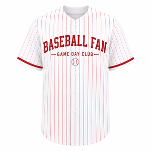 Camiseta de Béisbol Personalizada con Franjas, Nombre del Equipo y Número, con Botones, para el Día del Partido - Product Image 5