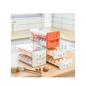 36 Grids Egg Tray for Refrigerator Stackable Refrigerator Organizer Drawer Transparent Egg Storage Holder