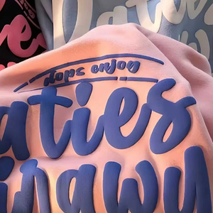 Camiseta de Algodón Grueso para Hombre con Diseño Personalizado y Estampado Puff 3D de Alta Calidad, Corte Oversized Unisex - Product Image 2
