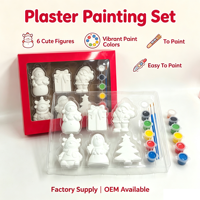Kit de peinture sur plâtre pour enfants, figurines en plâtre non peintes, kit de bricolage pour peinture artisanale, cadeau de Noël