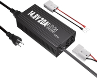 Chargeur de batterie au lithium 12V 20A, chargeur de batterie LiFePO4 14.6V avec connecteur XT90 XT60 pour batteries rechargeables à décharge profonde