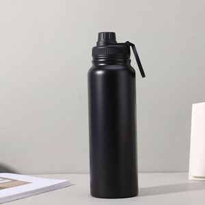 Bouteille d'eau isotherme en acier inoxydable 1000 ml avec couvercle magnétique, support de téléphone, rétention de froid et de chaleur, grande capacité, pour la gym/les activités de plein air, avec paille - Product Image 4