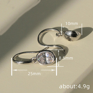 Orecchini Pendenti Geometrici Minimalisti per Donne, Orecchini con Pietre Scintillanti, Gioielli di Moda per Uso Quotidiano e Feste - Product Image 4