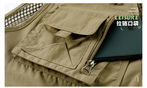 Gilet da pesca multitasche in rete da uomo, senza maniche, stile cargo, per fotografia, escursionismo, safari, viaggi, giornalismo - Product Image 5