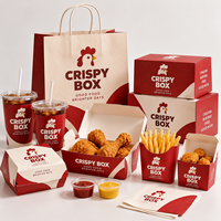 Fabricant de contenants jetables en carton pour emballages alimentaires (burgers, ailes de poulet, frites) avec logo personnalisé OEM pour les chaînes de cafés
